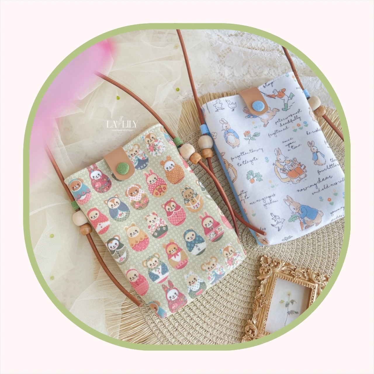 Túi đeo chéo phối da