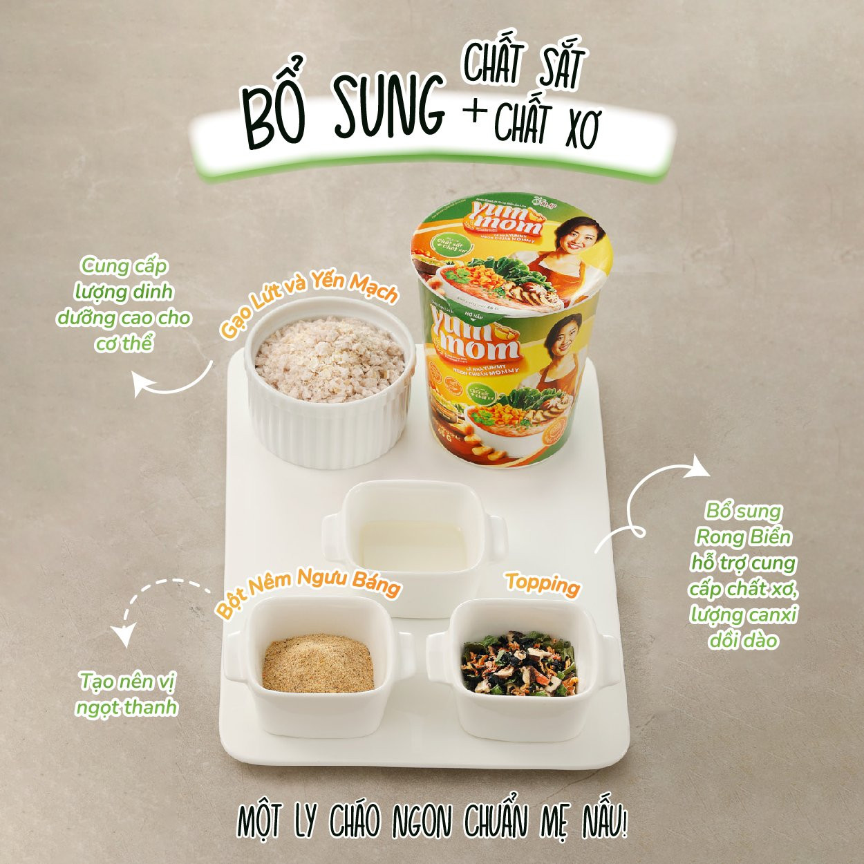 Cháo Gạo Lứt Rong Biển Ăn Liền Yummom TMF