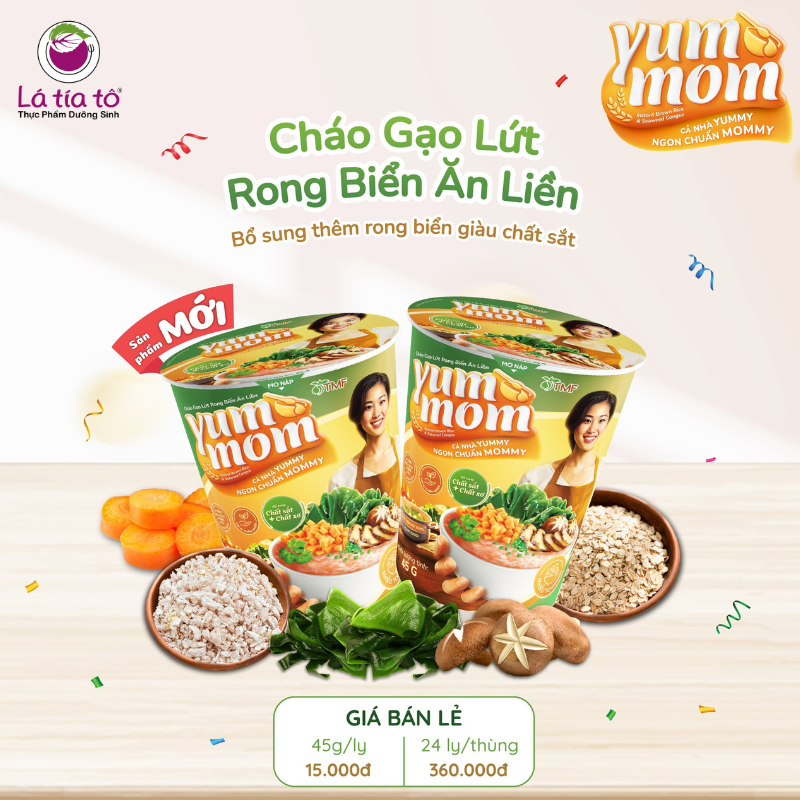 Cháo Gạo Lứt Rong Biển Ăn Liền Yummom TMF