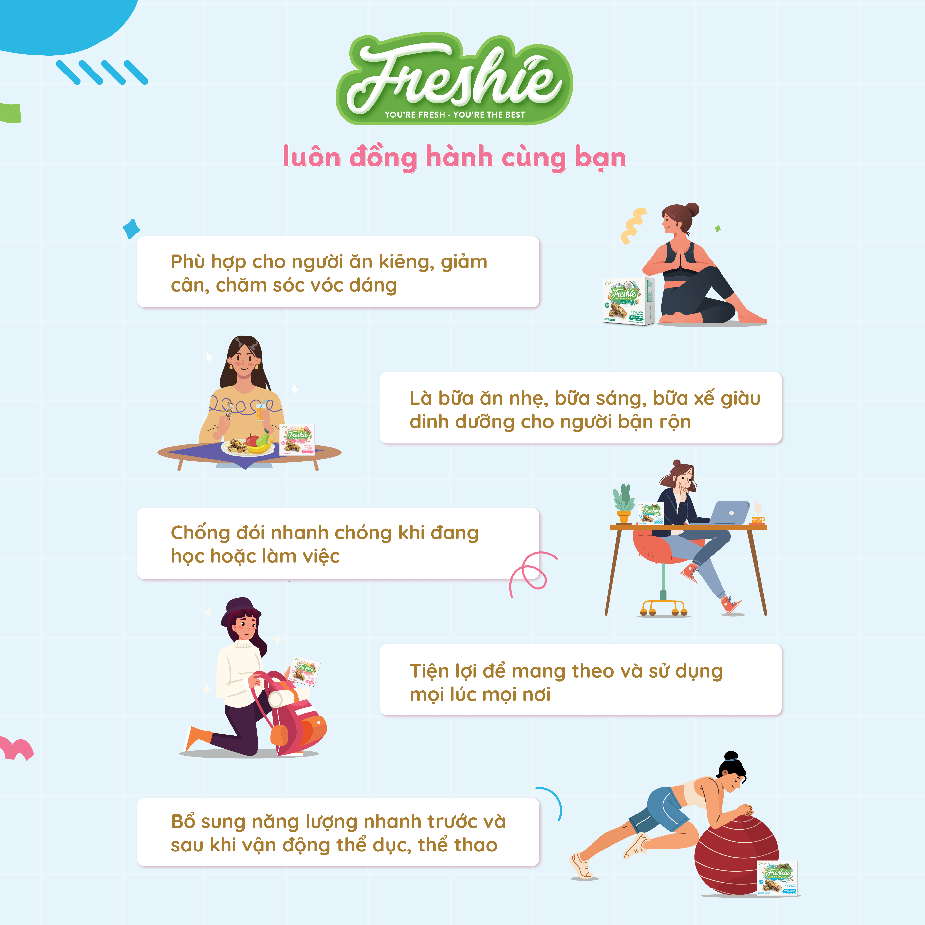 Thanh Hạt Dinh Dưỡng Freshie - Dừa & Hạt Điều TMF