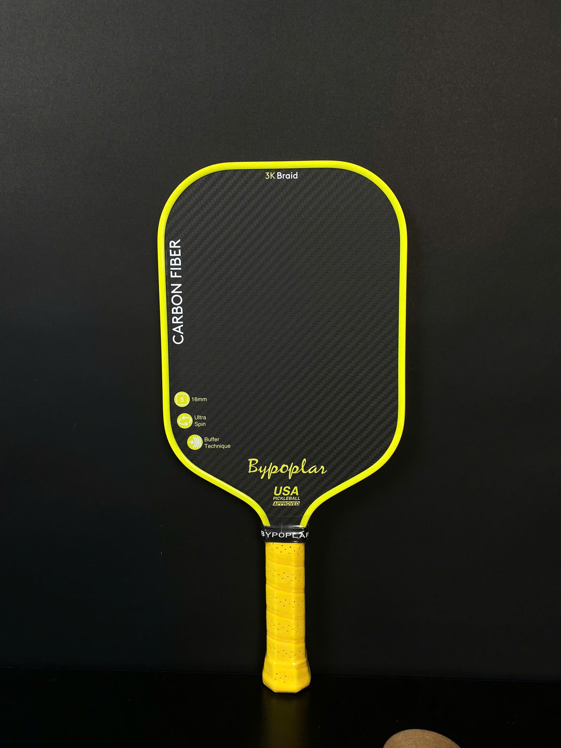 Vợt Pickleball 3k Braid Bypoplar Chính Hãng Chất Liệu Carbon Fiber Cao Cấp Bền Bỉ, Tặng 01 Túi Đựng, 01 Tẩy, 01 Quấn Cán, Bảo Hành 3 Tháng - NTS,Vợt Pickleball, Sports,Thể Thao,Carbon