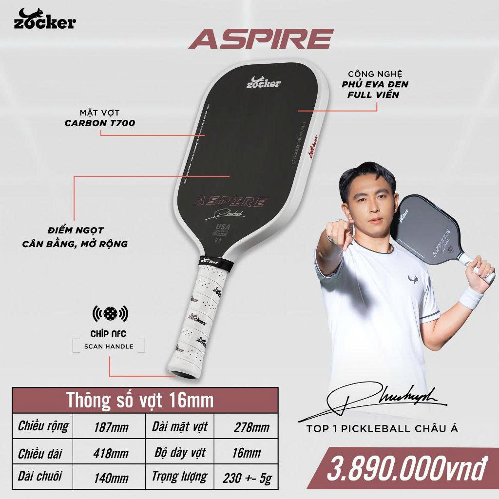 Vợt Pickleball Zocker Aspire
