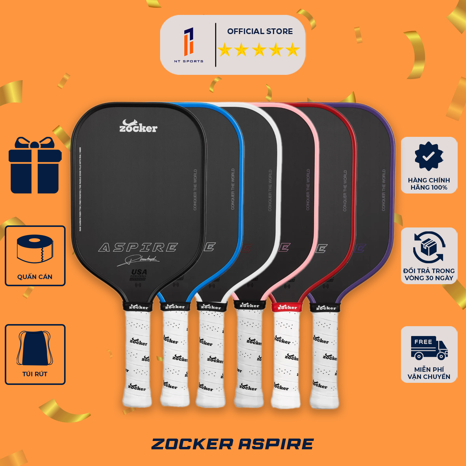 Vợt Pickleball Zocker Aspire