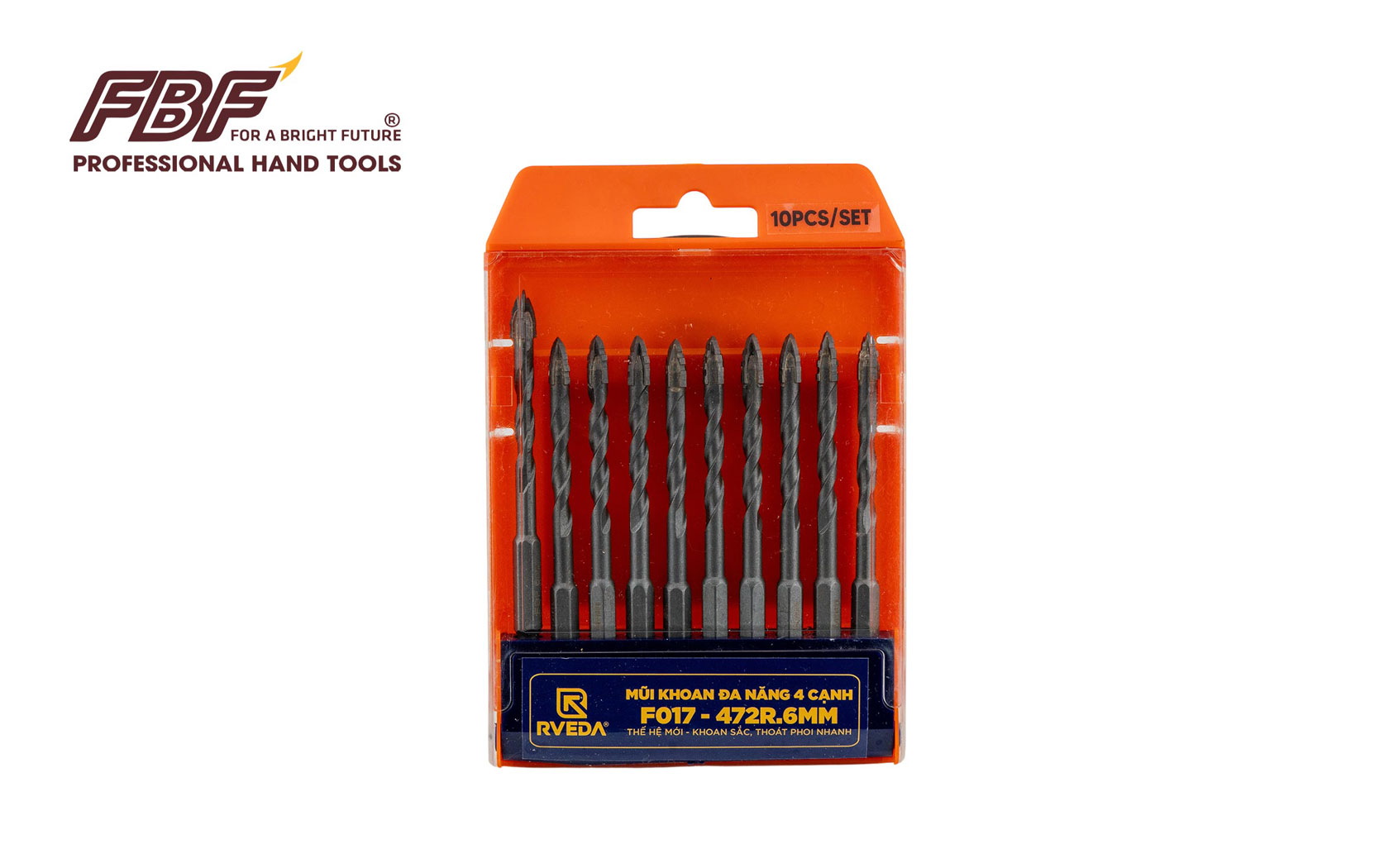 Mũi khoan đa năng 4 cạnh RVEDA mạ bạc 6mm
