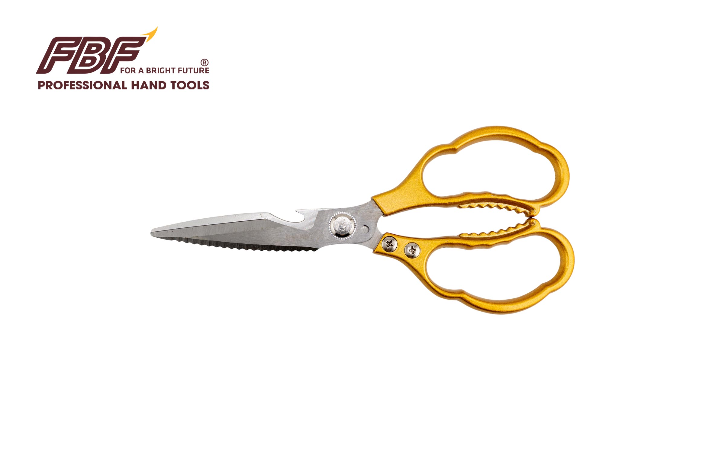 Kéo đa năng SK5 D.V cán nhôm hình hoa 9" kiểu Nhật (Tay cầm vàng đồng)