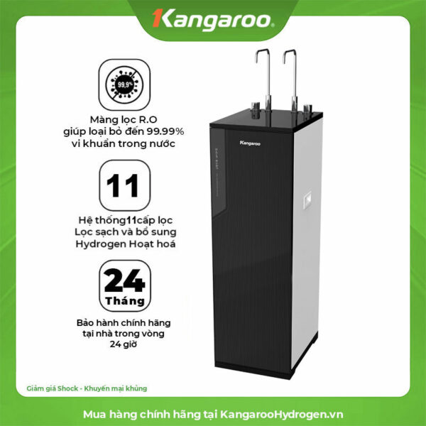 Máy lọc nước Kangaroo Hydrogen nóng lạnh KG10A88 – 11 lõi, Cao cấp 2024