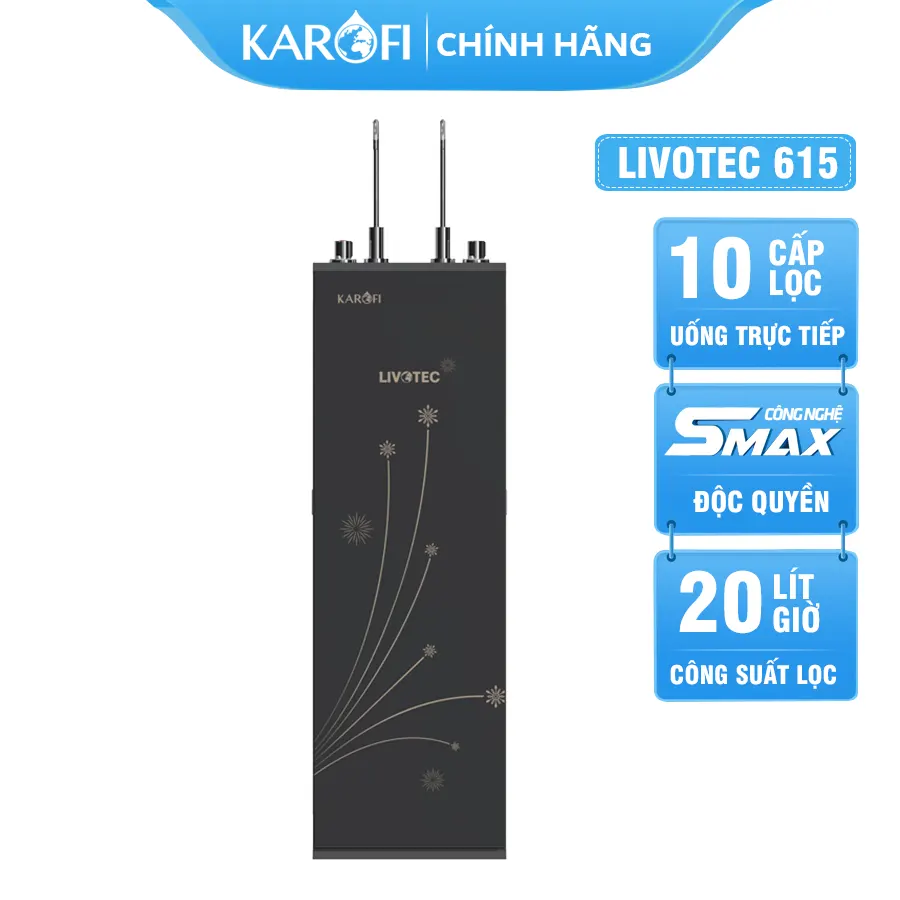 Máy lọc nước nóng nguội Karofi Livotec 615 - Mẫu Mới 2024