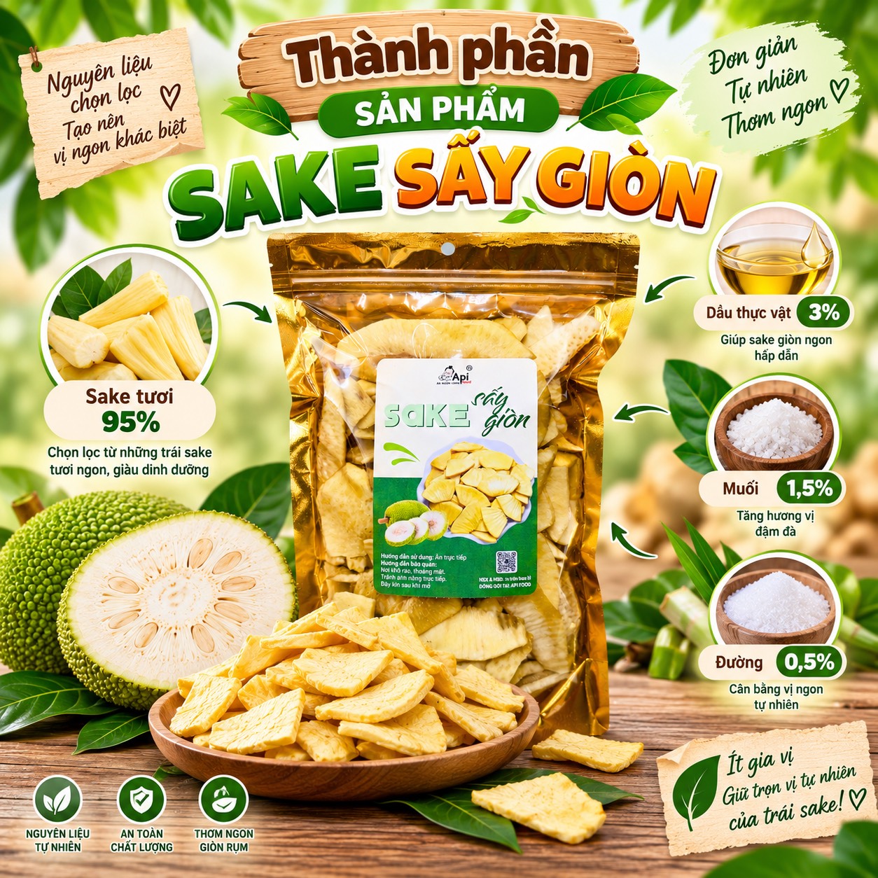 Sake Sấy Giòn Rùm Rụm, Ăn Vặt Ngon, Bổ, Lành Mạnh 400gr