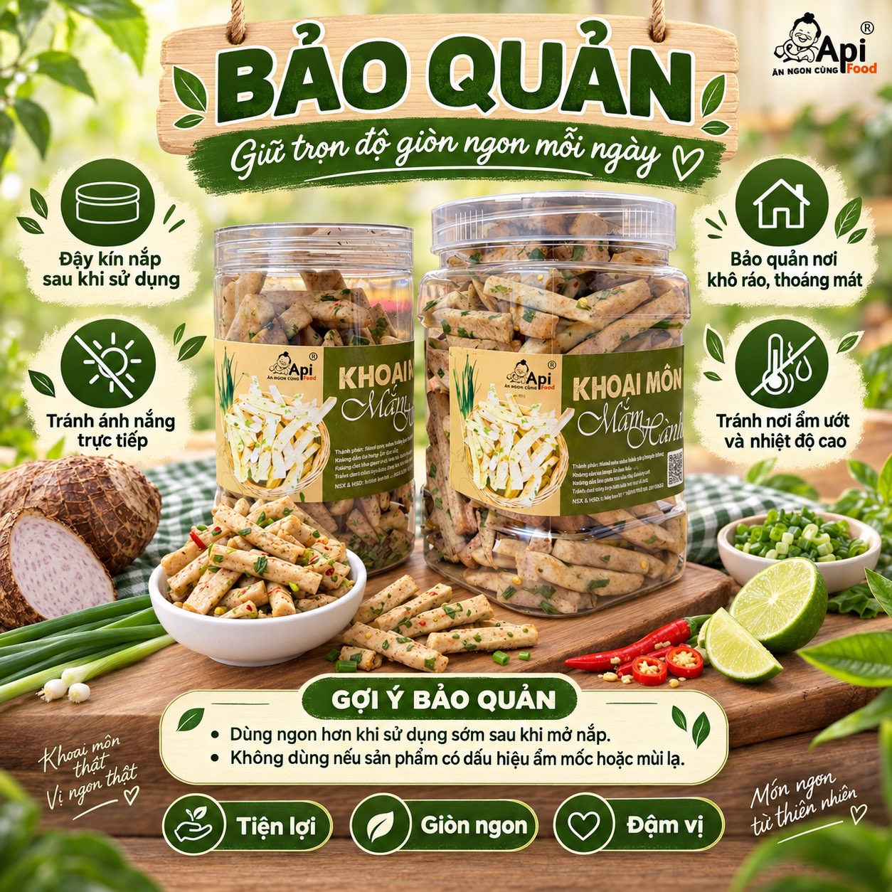 Khoai Môn Cọng Sấy Giòn Tẩm Gia Vị Mắm Hành - Bùi Béo Thơm Ngon Mê Ly
