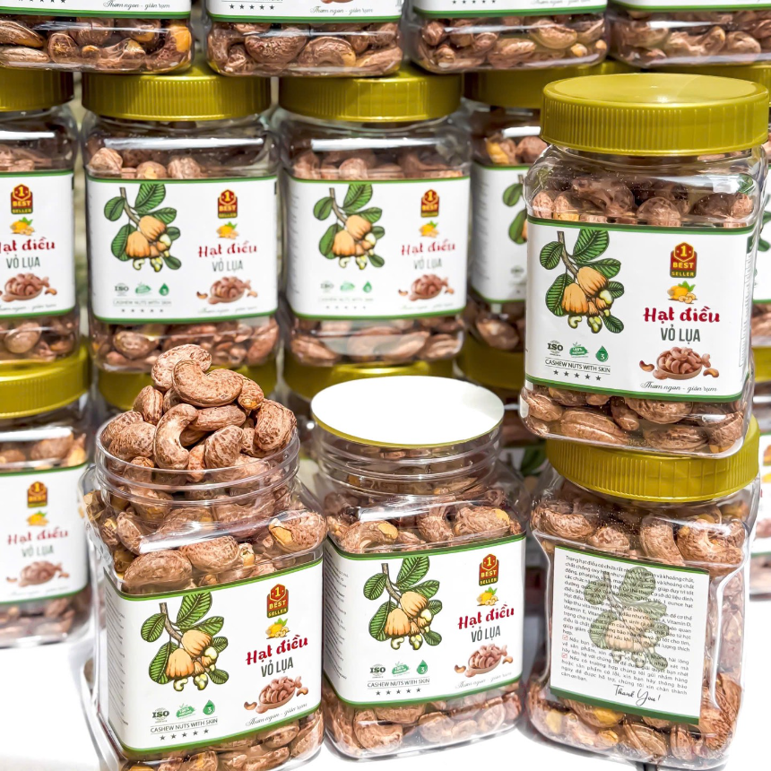 Hạt Điều Rang Muối Bình Phước - Đặc Sản Tây Nguyên [ HỘP PET VUÔNG ] - Ăn Vặt, Food