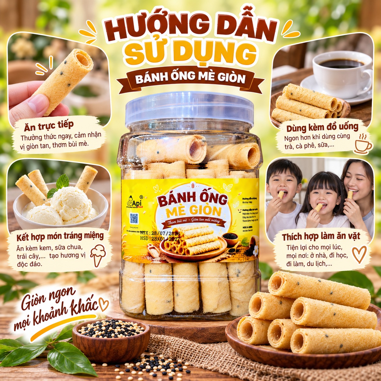 Bánh Ống Mè Tuổi Thơ 400gr