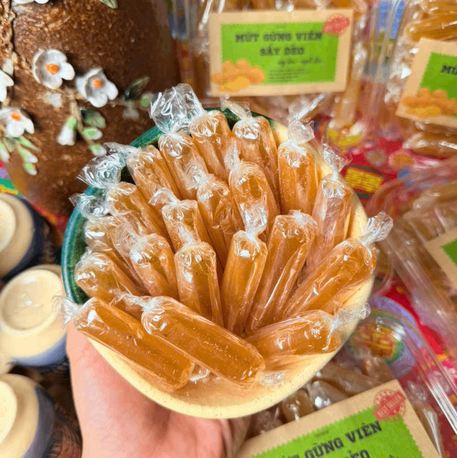 Mứt Gừng Viên Sấy Dẻo 500gr - Cay Ấm, Ngọt Dịu