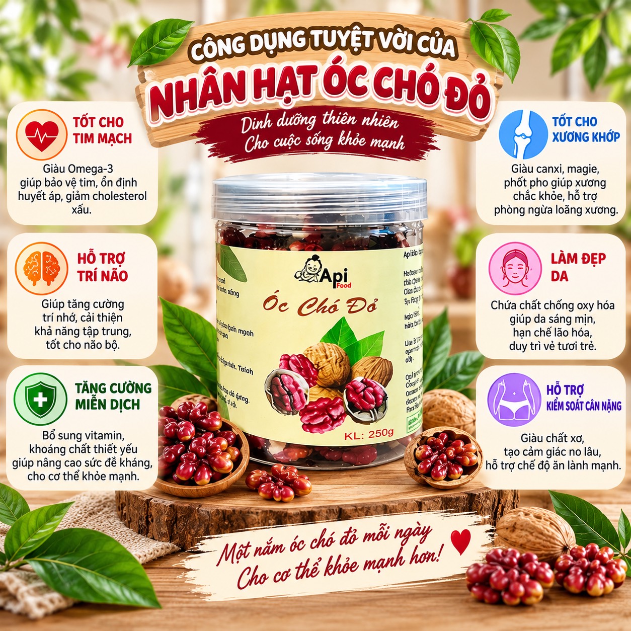 Nhân Hạt Óc Chó Đỏ Tách Vỏ - Hạt Dinh Dưỡng Organic Tốt Cho Sức Khỏe