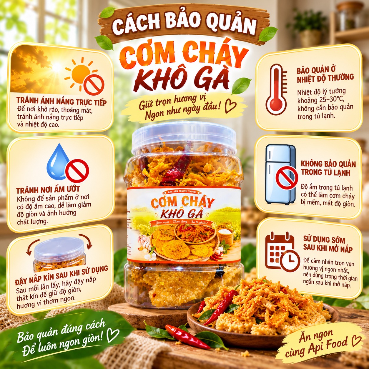 Cơm Cháy Mắm Kẹo Lắc Khô Gà 450gr