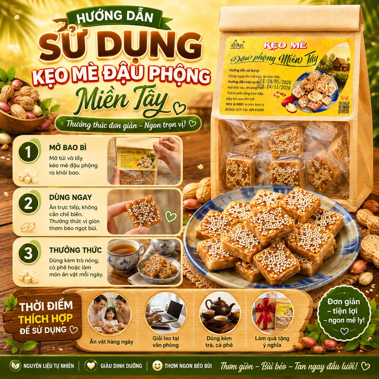 Kẹo Mè Xửng Đậu Phộng Miền Tây 500gr