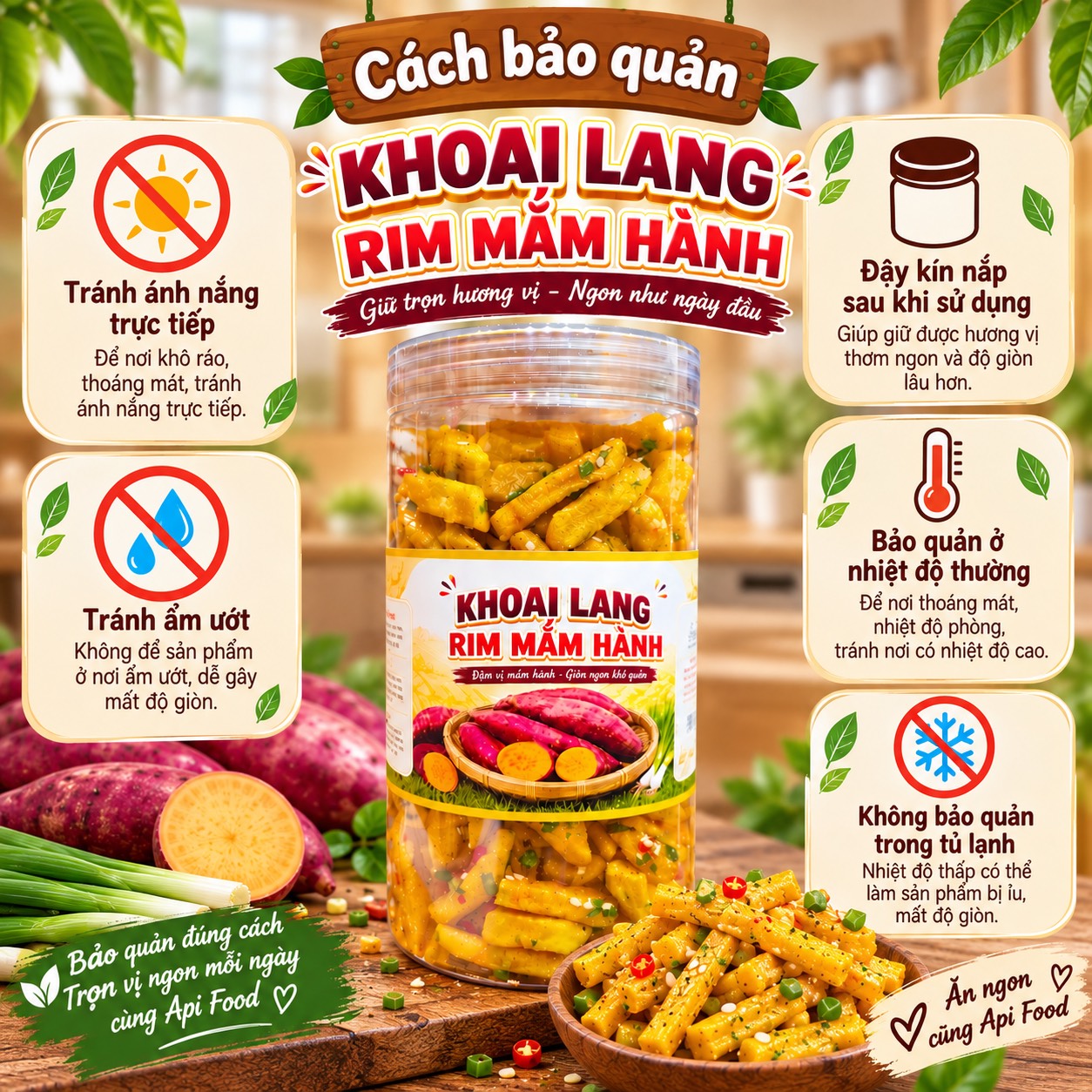 Khoai Lang Que Vàng Sốt Mắm Hành 350gr