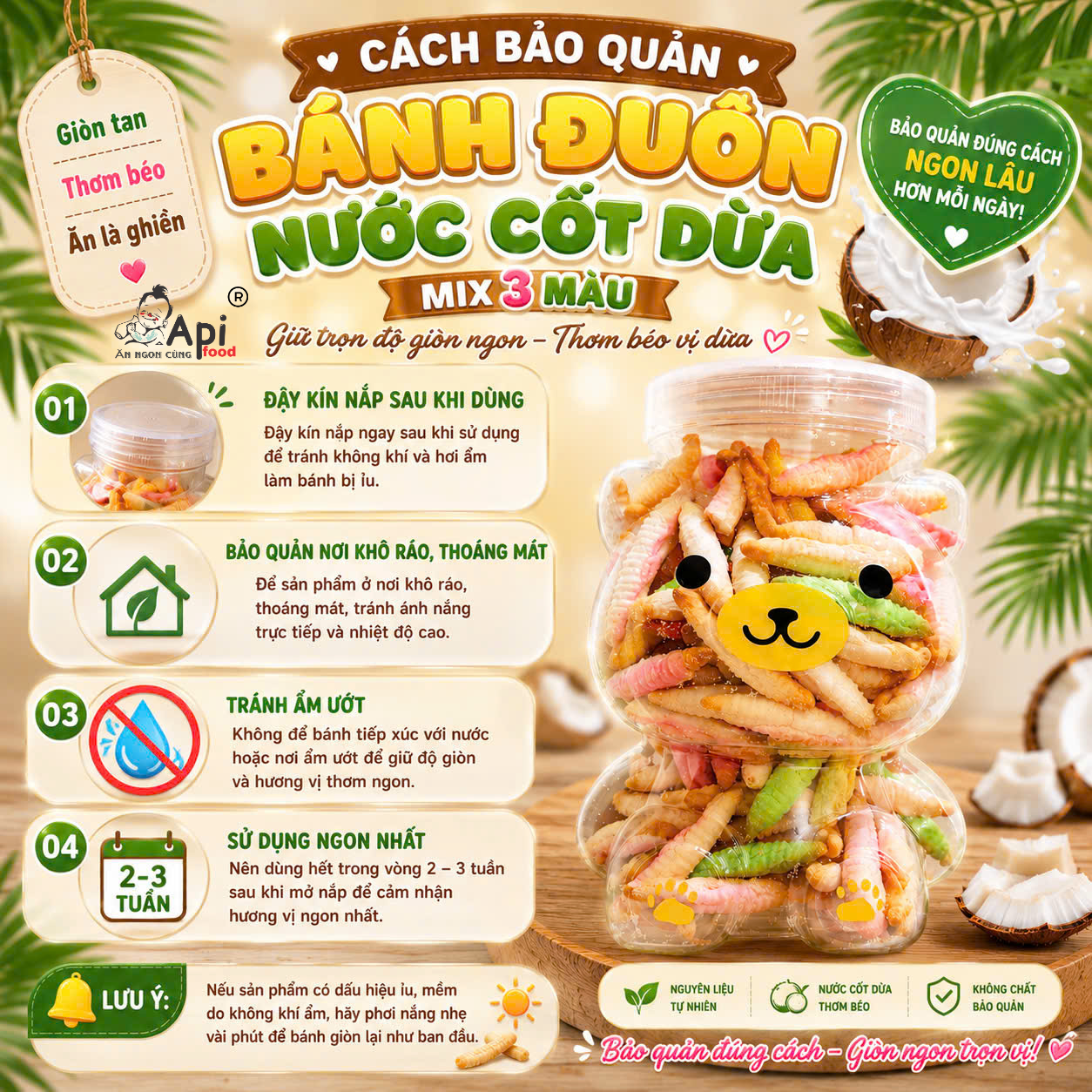 Bánh Đuôn Cốt Dừa Sầu Riêng Mix 3 Màu 350gr