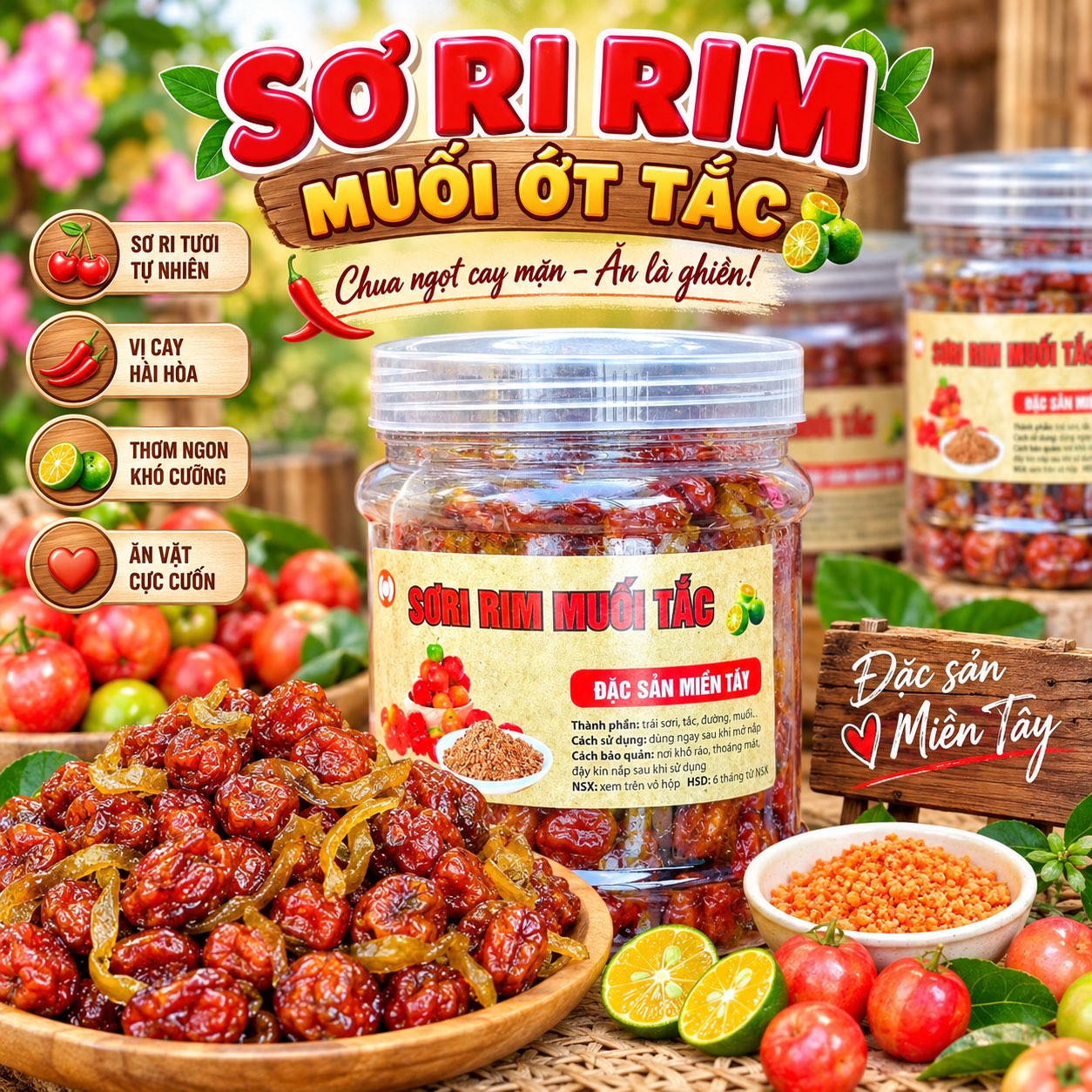 Sơ Ri Rim Muối Ớt Tắc