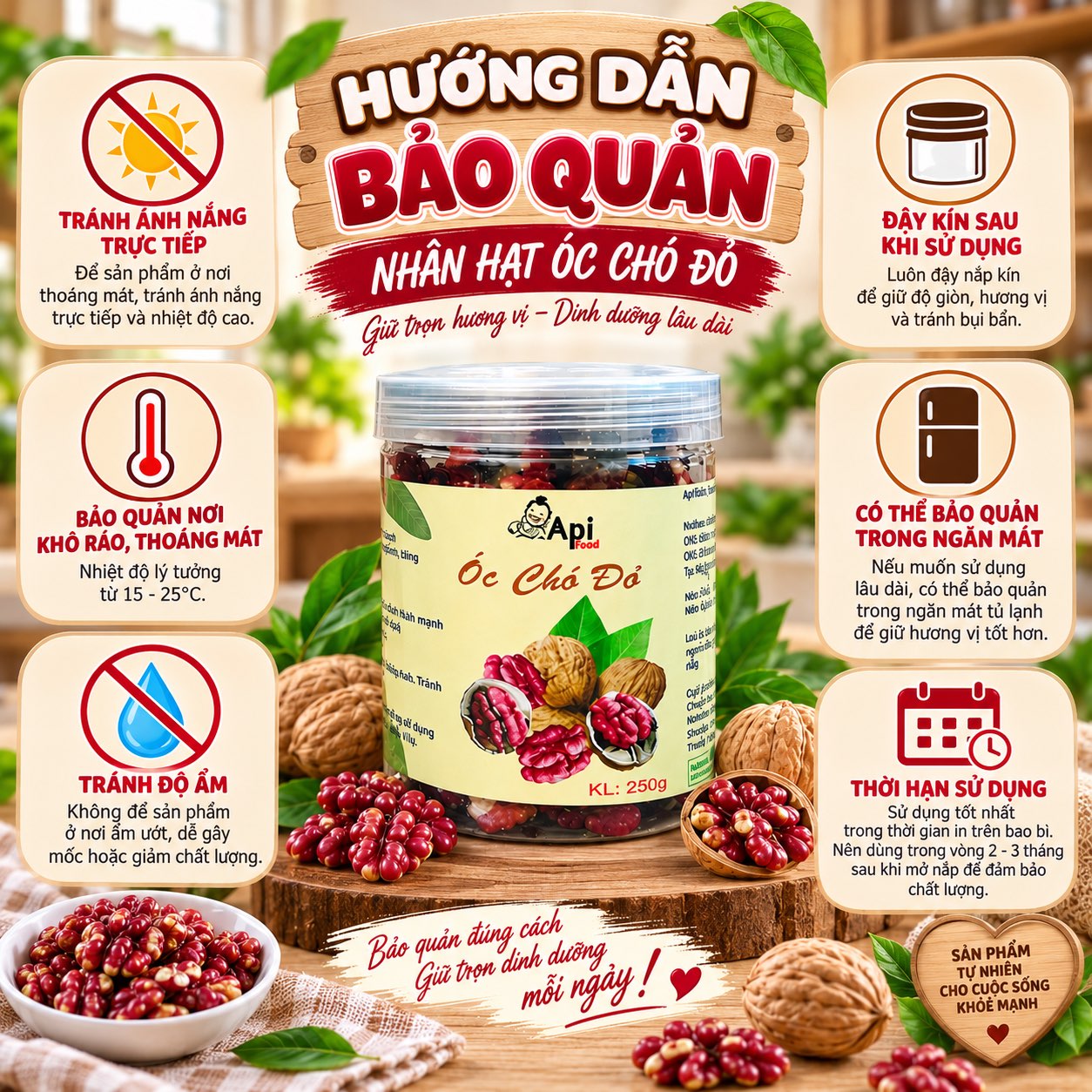 Nhân Hạt Óc Chó Đỏ Tách Vỏ - Hạt Dinh Dưỡng Organic Tốt Cho Sức Khỏe