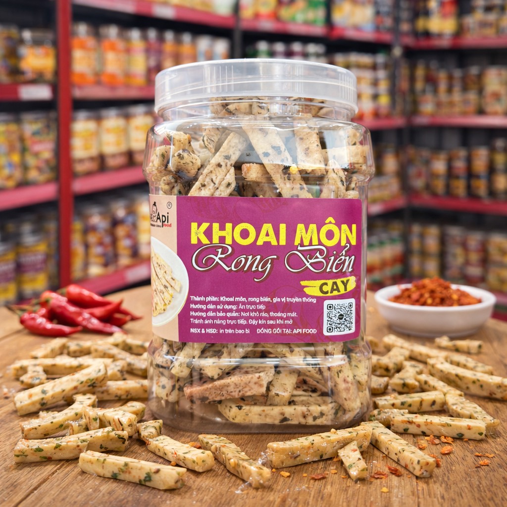 Khoai Môn Cọng Sấy Rong Biển Cay - Bùi Béo Giòn Tan Mê Ly