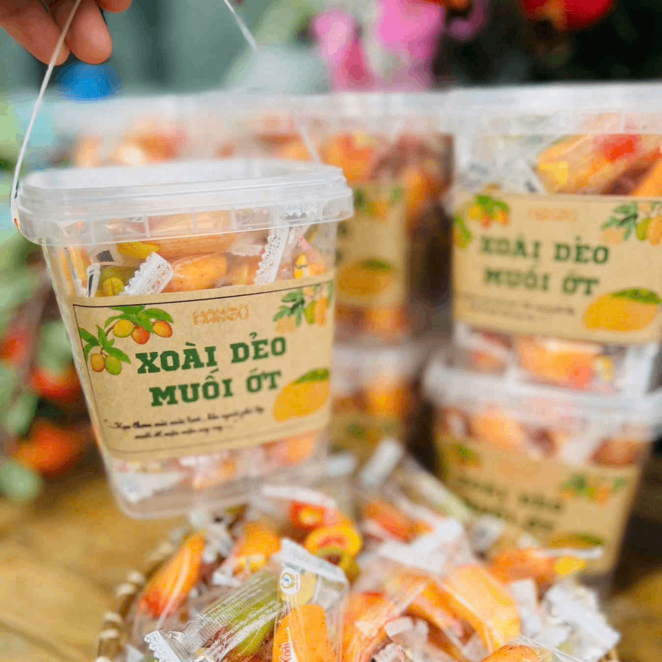 KẸO XOÀI DẺO MUỐI ỚT 500gr – Dẻo Thơm Vị Xoài Tươi, Bùng Nổ Vị Muối Ớt Chua Cay Mặn Ngọt Cực Ngon