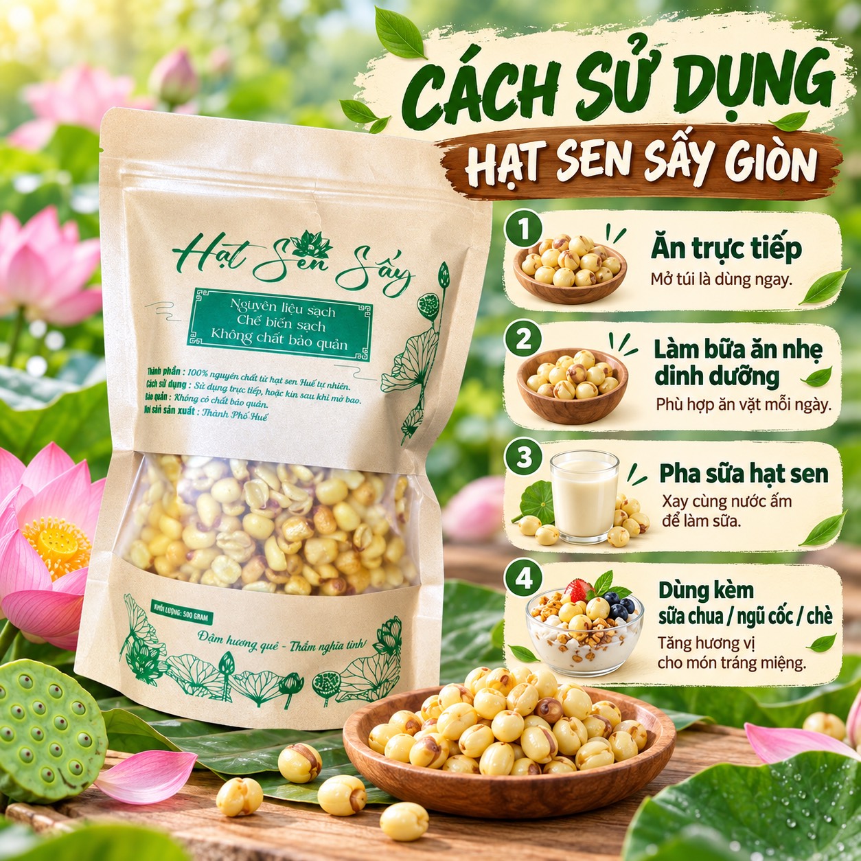 Hạt Sen Sấy Giòn 500gr