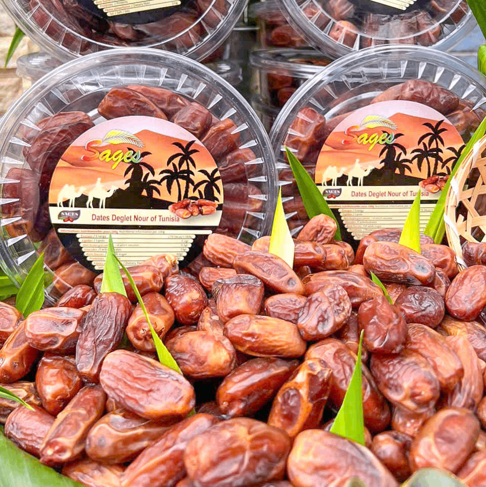 Chà Là Khô Rời SAGES 350gr (Hộp Tròn) Ngọt Thanh Từ Thiên Nhiên