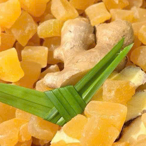 Mứt gừng viên sấy dẻo ít ngọt Thái Lan  - Mứt tết, đồ ăn vặt