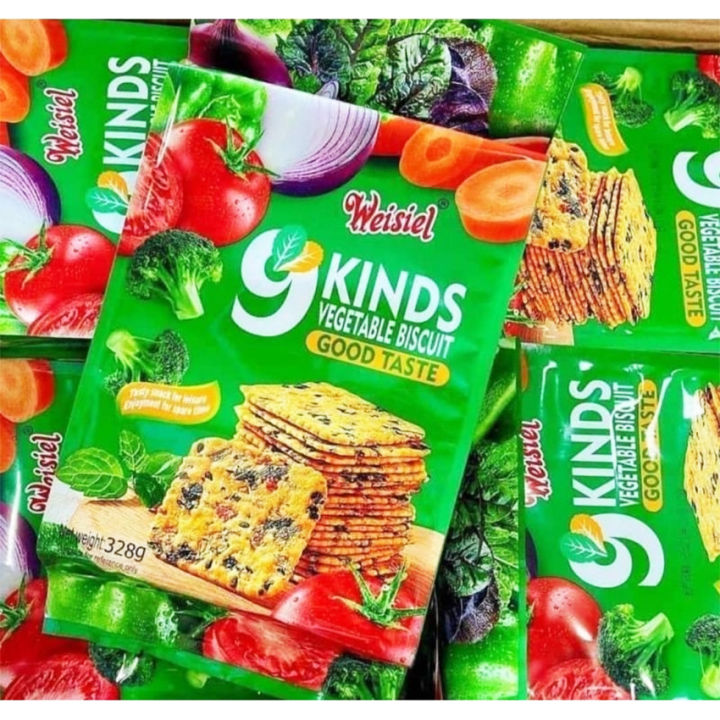 Bánh Quy Ăn Kiêng 9 Loại Rau Củ Weisel (Gói 328g) - Thức Ăn, Ăn Vặt