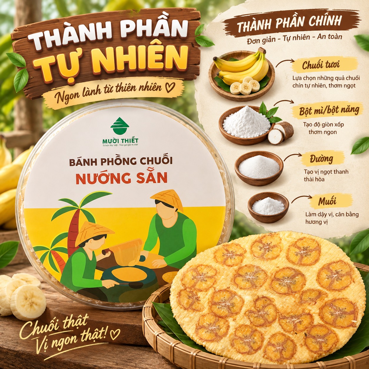Bánh Phồng Chuối Nướng Sẵn ( Hộp 10 Cái )