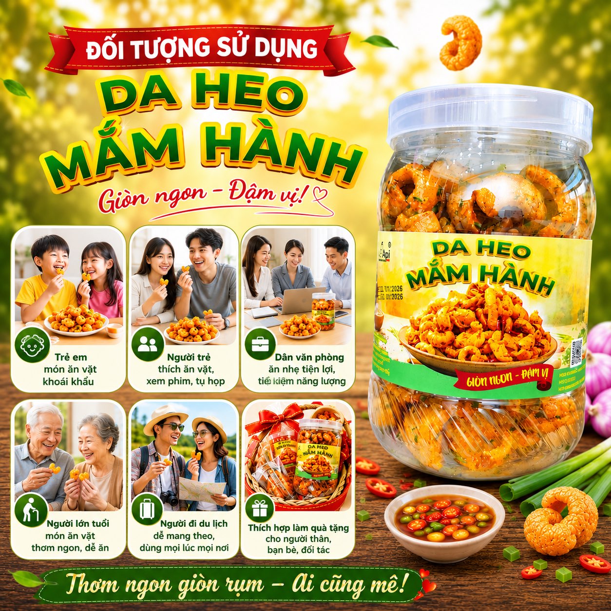 Da Heo Lắc Mắm Hành Giòn Rụm 250gr