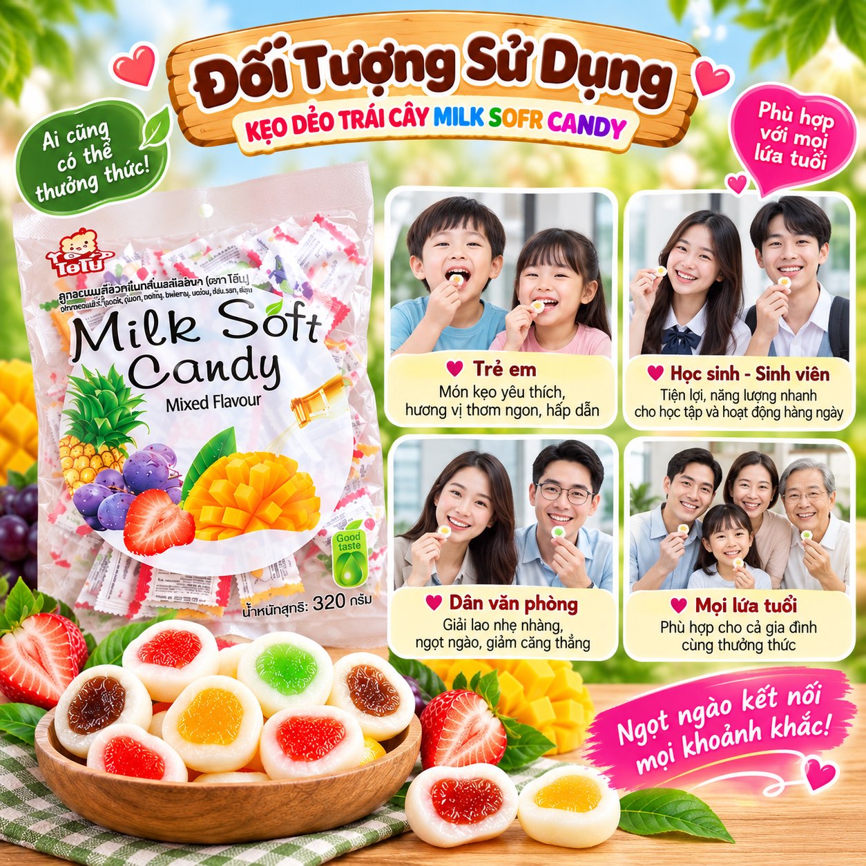 Kẹo Dẻo Trái Cây Milksotf Candy