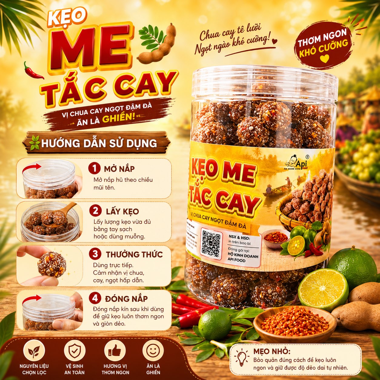 Kẹo Me Tắc Chua Cay Mặn Ngọt 500gr