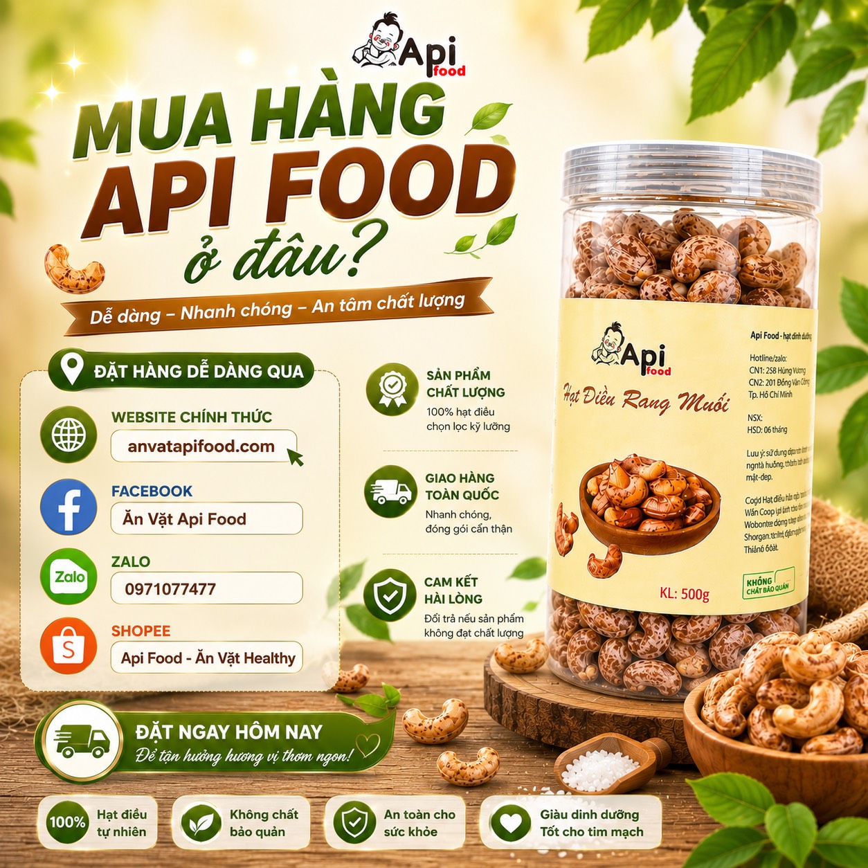 Hạt Điều A Cồ Muối Rang Củi Bình Phước - Đặc Sản Tây Nguyên