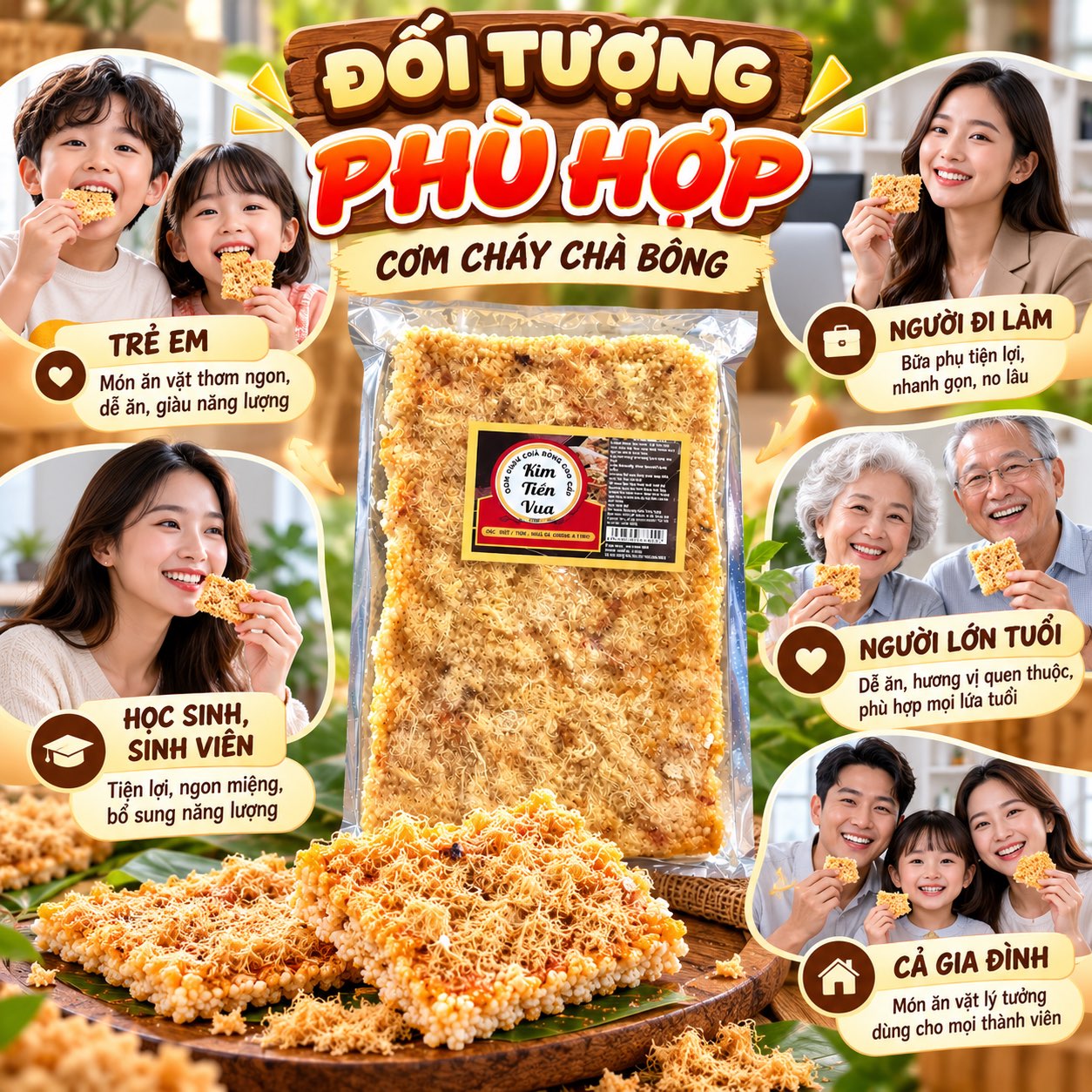 Cơm Cháy Chà Bông Kim Tiến Vua - Giòn Rụm, Đậm Vị, Ngon Khó Cưỡng