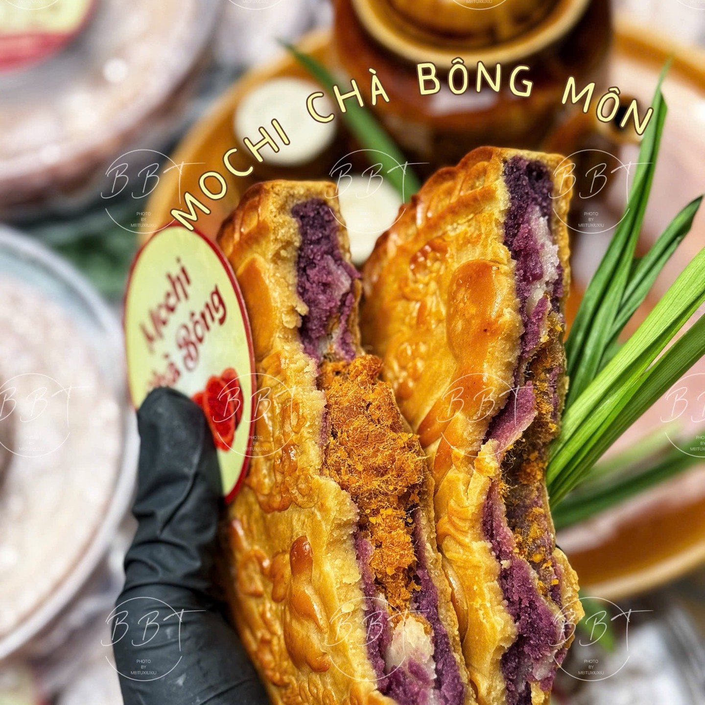 Bánh Trung Thu Nướng Mochi Khoai Môn Chà Bông 500gr
