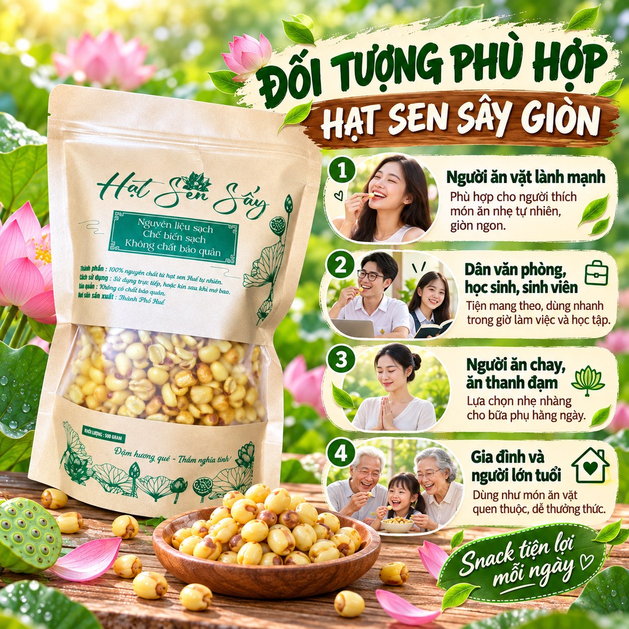 Hạt Sen Sấy Giòn 500gr