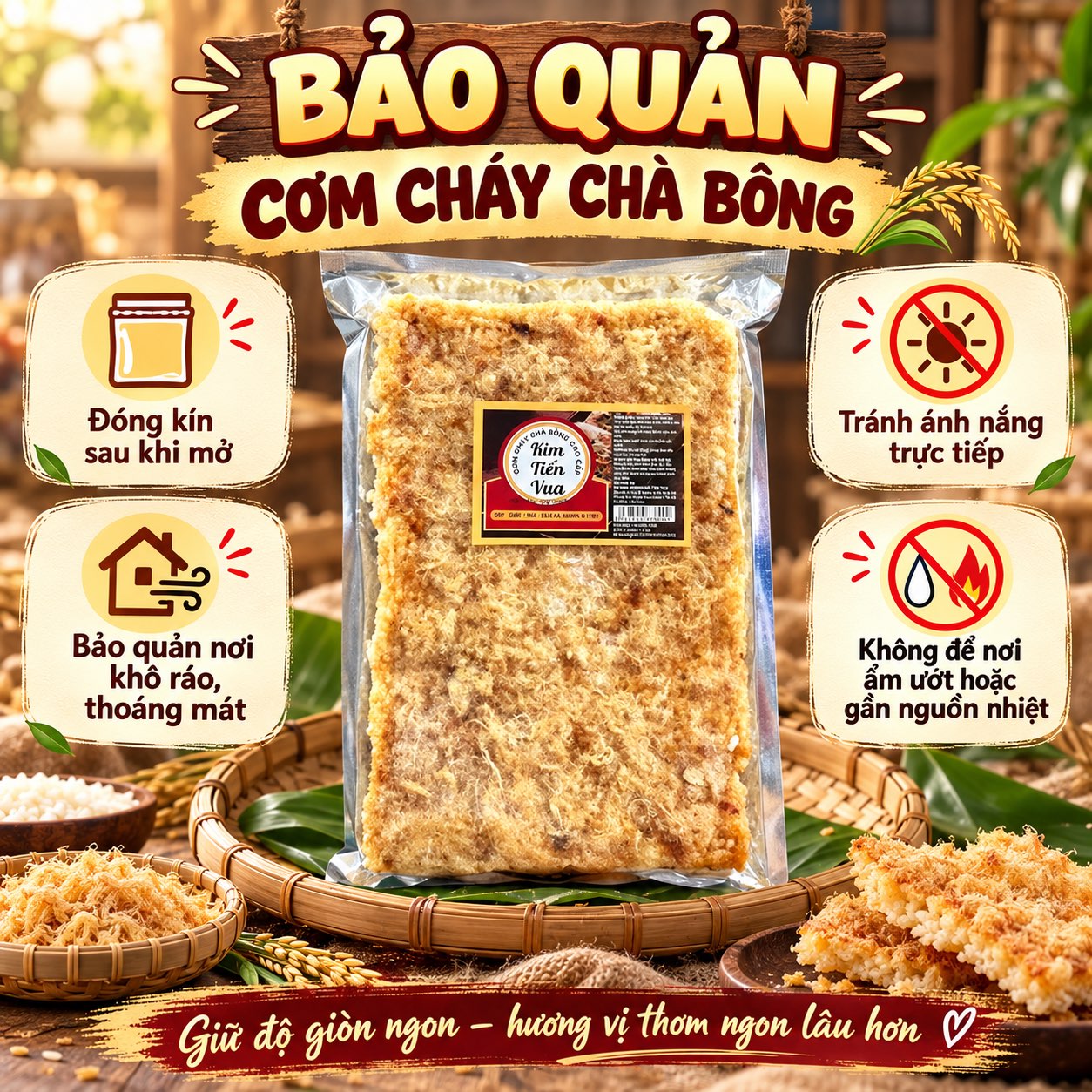 Cơm Cháy Chà Bông Kim Tiến Vua - Giòn Rụm, Đậm Vị, Ngon Khó Cưỡng