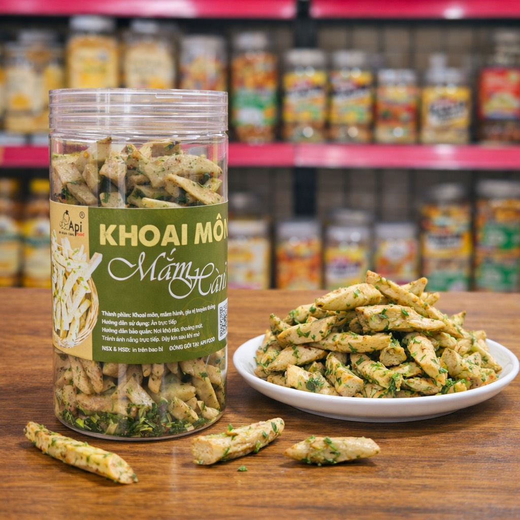 Khoai Môn Cọng Sấy Giòn Tẩm Gia Vị Mắm Hành - Bùi Béo Thơm Ngon Mê Ly