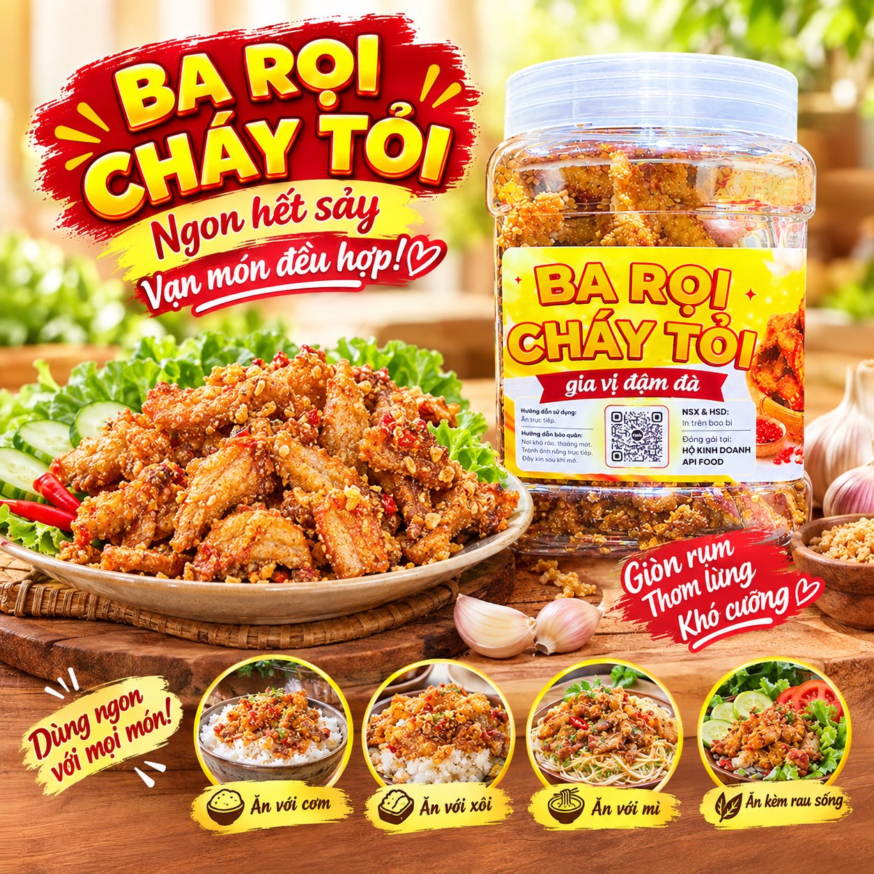 Ba Rọi Cháy Tỏi 300gr - Đậm Đà Vừa Miệng – Ăn Là Ghiền