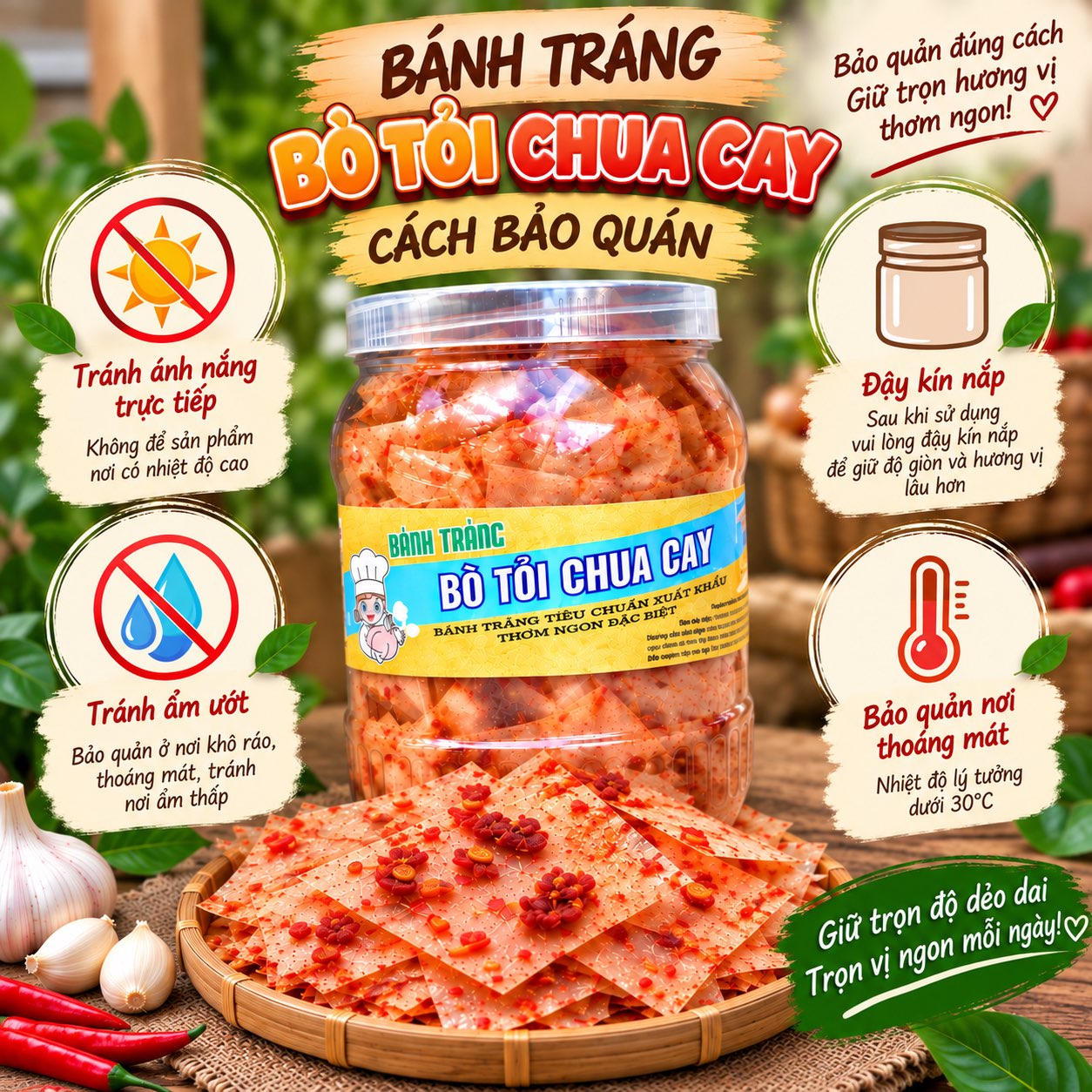 Bánh Tráng Tỏi Bò Chua Cay Ngon Khó Cưỡng