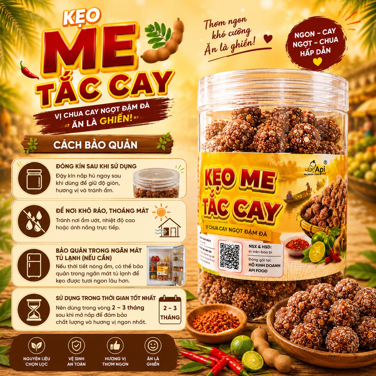 Kẹo Me Tắc Chua Cay Mặn Ngọt 500gr
