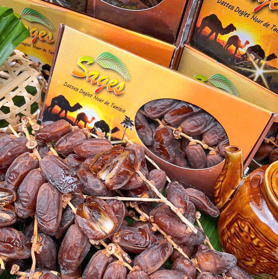 Chà Là Khô Nguyên Cành SAGES Hộp 500gr, Ngọt Thanh Từ Thiên Nhiên