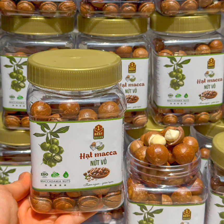 [ HỘP PET VUÔNG ] Hạt Macca Nứt Vỏ Tây Nguyên Api Food - Hạt Dinh Dưỡng Organic