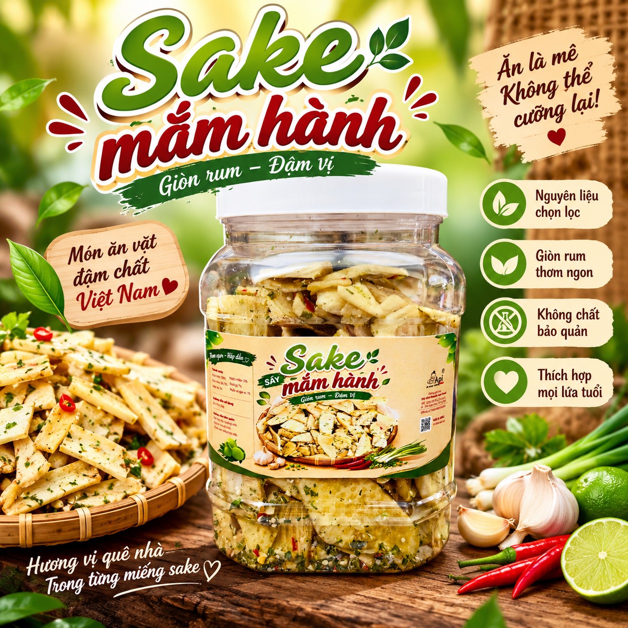 Sake Sấy Mắm Hành Giòn Ngon Khó Cưỡng 400gr