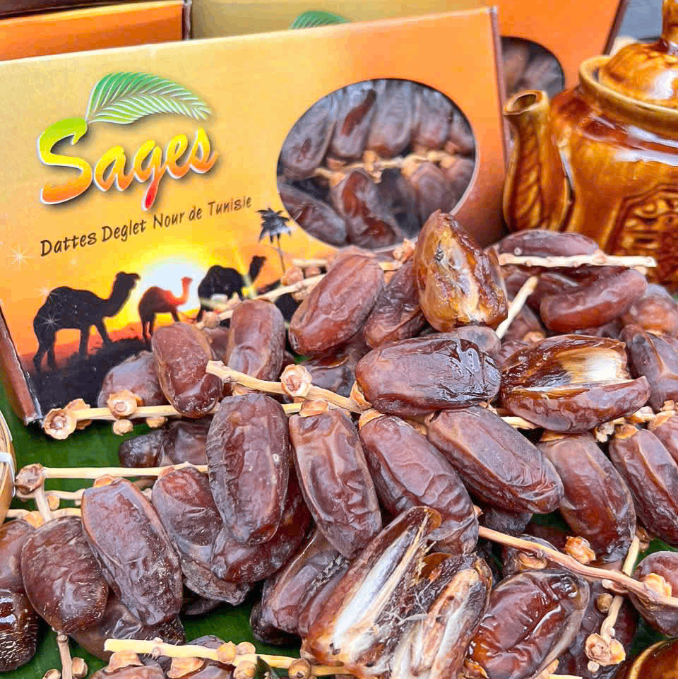 Chà Là Khô Nguyên Cành SAGES Hộp 500gr, Ngọt Thanh Từ Thiên Nhiên