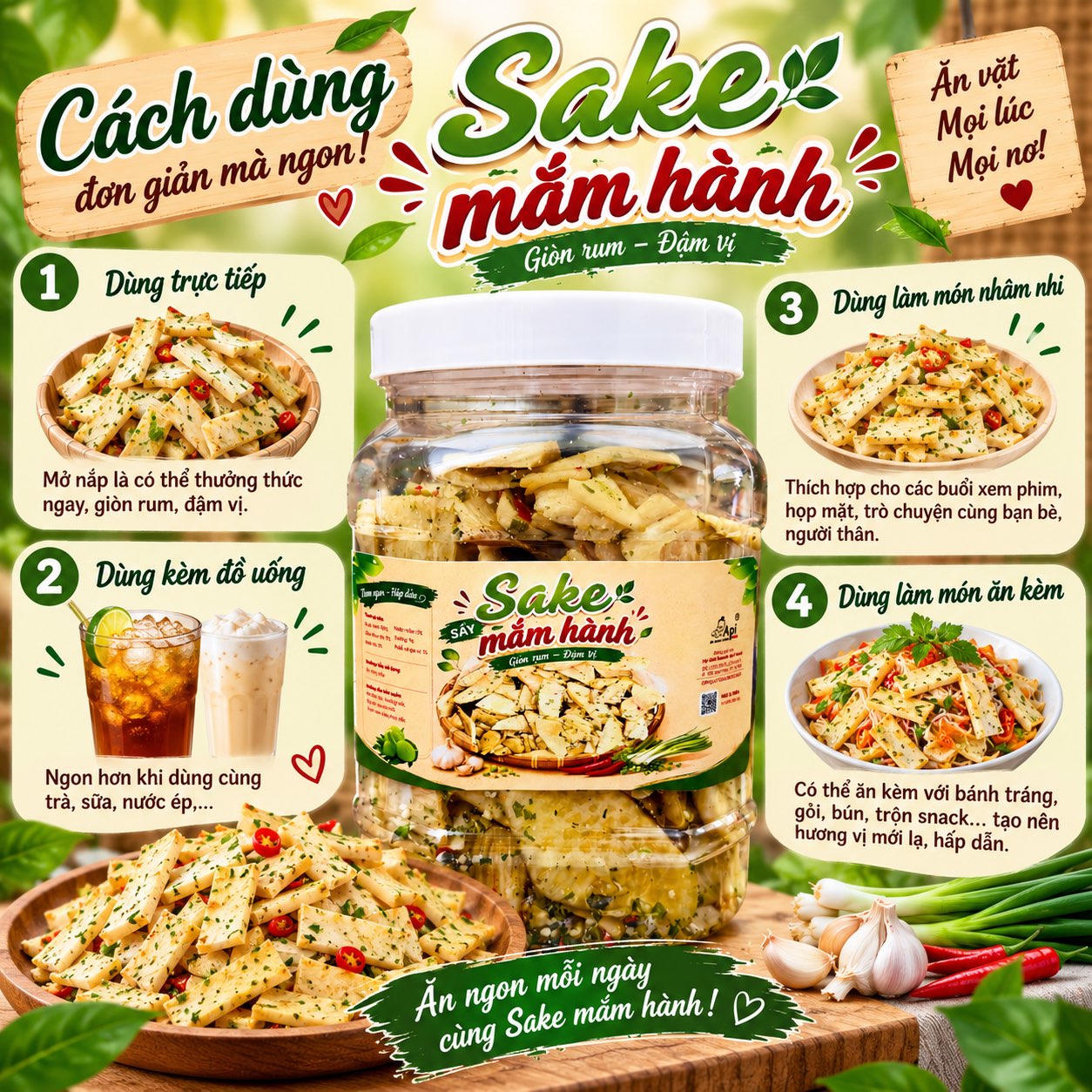 Sake Sấy Mắm Hành Giòn Ngon Khó Cưỡng 400gr