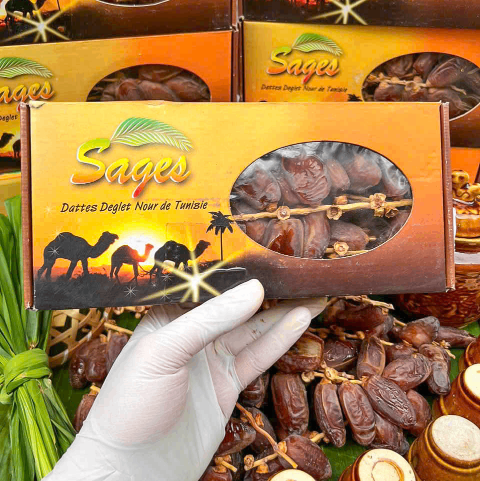 Chà Là Khô Nguyên Cành SAGES Hộp 500gr, Ngọt Thanh Từ Thiên Nhiên