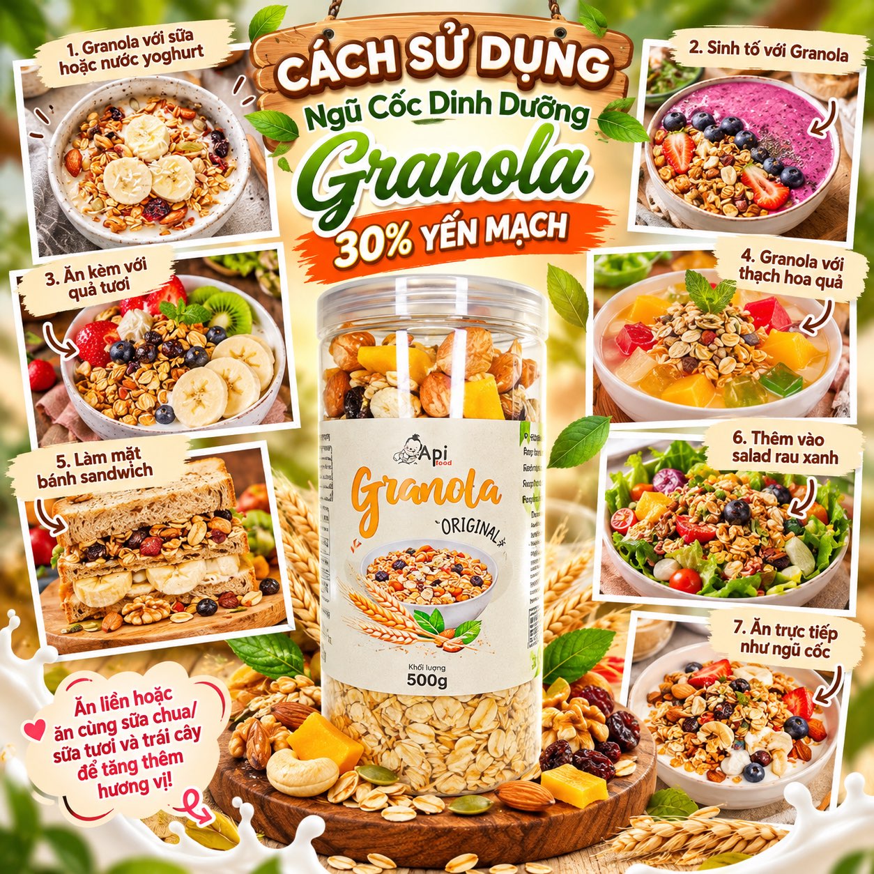 Ngũ Cốc Dinh Dưỡng Ăn Liền Granola 30% Yến Mạch