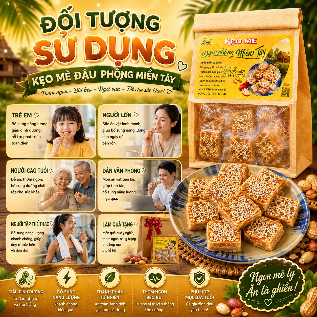 Kẹo Mè Xửng Đậu Phộng Miền Tây 500gr